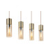Annika Bar Pendant Ceiling Light Brass-Coloured Amber Glass Shade 4x E27-4