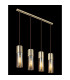 Annika Bar Pendant Ceiling Light Brass-Coloured Amber Glass Shade 4x E27-5