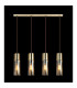 Annika Bar Pendant Ceiling Light Brass-Coloured Amber Glass Shade 4x E27-6
