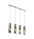 Annika Bar Pendant Ceiling Light Nickel Matt Glass Shade 4x E27-1