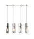 Annika Bar Pendant Ceiling Light Nickel Matt Glass Shade 4x E27-3