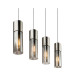 Annika Bar Pendant Ceiling Light Nickel Matt Glass Shade 4x E27-4