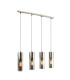 Annika Bar Pendant Ceiling Light Nickel Matt Glass Shade 4x E27-7