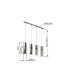Annika Bar Pendant Ceiling Light Nickel Matt Glass Shade 4x E27-9