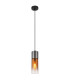 Annika Slim Pendant Ceiling Light Matt Black Copper Glass Shade 1x E27-1