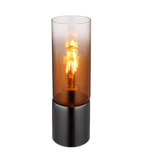 Annika Cylindrical Table Lamp Gunmetal Copper Glass Shade 1x E27-1