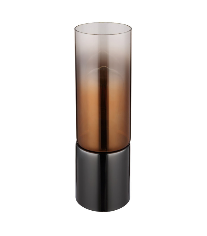 Annika Cylindrical Table Lamp Gunmetal Copper Glass Shade 1x E27-2