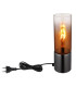 Annika Cylindrical Table Lamp Gunmetal Copper Glass Shade 1x E27-3