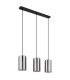Olly Bar Pendant Ceiling Light Matt Black Smoke Glass Shade 3x E14-2