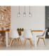 Olly Bar Pendant Ceiling Light Matt Black Smoke Glass Shade 3x E14-5