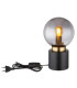 Marka Globe Table Lamp Matt Black Gold Smoke Glass Shade 1x E14-3