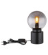 Marka Globe Table Lamp Matt Black Smoke Glass Shade 1x E14-3