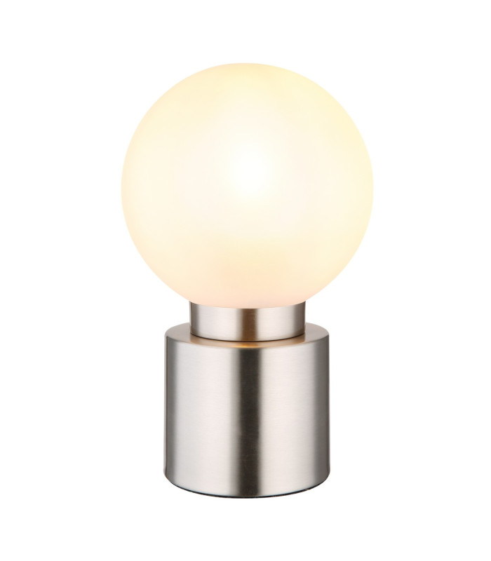 Marka Globe Table Lamp Nickel Matt Opal Glass Shade 1x E14-1