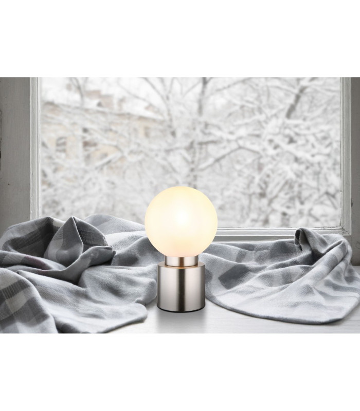 Marka Globe Table Lamp Nickel Matt Opal Glass Shade 1x E14-4