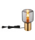 Ninjo Cylindrical Table Lamp Brass-Coloured Smoke Glass Shade 1x E27-3