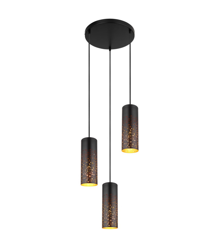 Crocky Cluster Pendant Ceiling Light Matt Black 3x E27-1