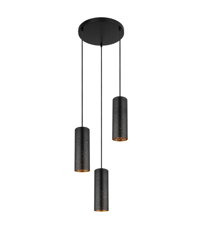 Crocky Cluster Pendant Ceiling Light Matt Black 3x E27-2