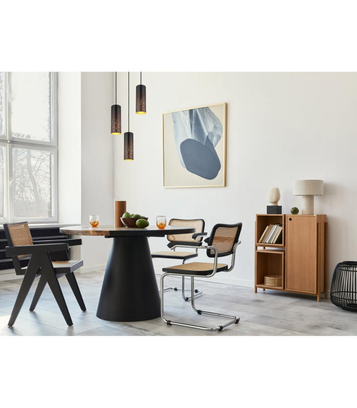 Crocky Cluster Pendant Ceiling Light Matt Black 3x E27-4