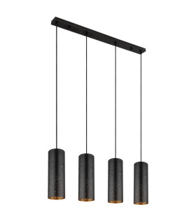 Crocky Bar Pendant Ceiling Light Matt Black 4x E27-2