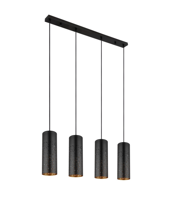 Crocky Bar Pendant Ceiling Light Matt Black 4x E27-2