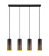 Crocky Bar Pendant Ceiling Light Matt Black 4x E27-3