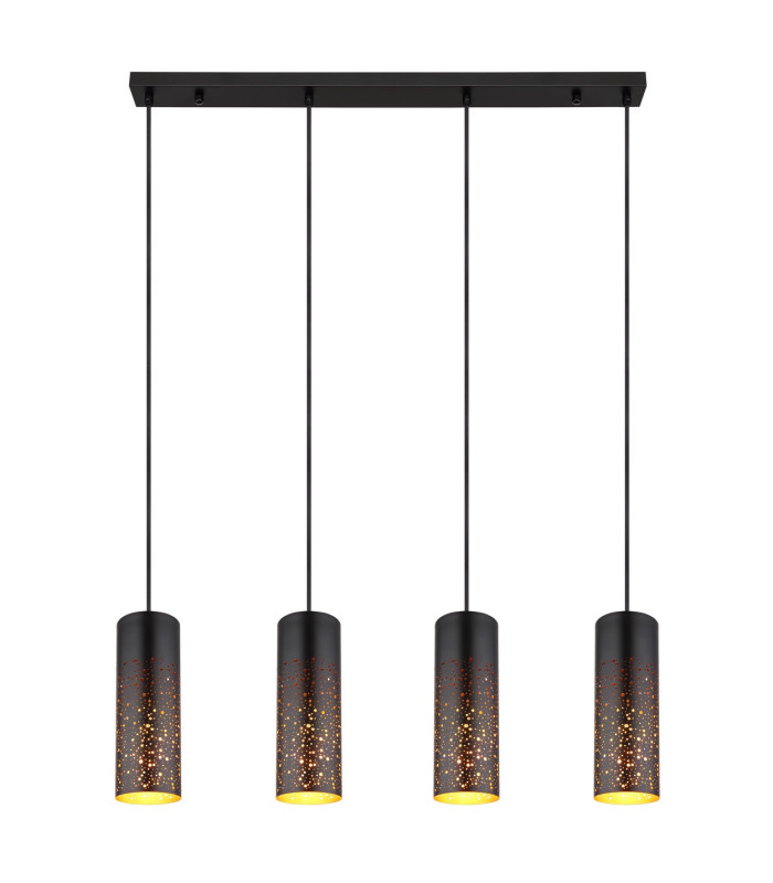 Crocky Bar Pendant Ceiling Light Matt Black 4x E27-3