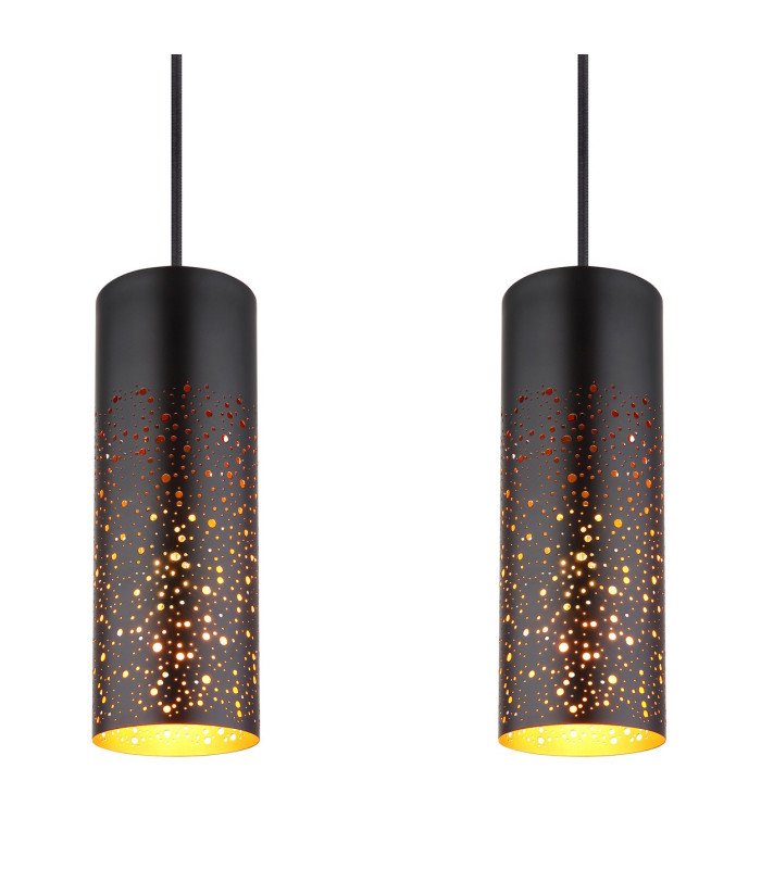 Crocky Bar Pendant Ceiling Light Matt Black 4x E27-4
