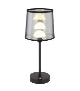 Lunki Table Lamp with Round Tapered Shade Matt Black LED Dimmable 2700-4000K Touch Dimmer-1