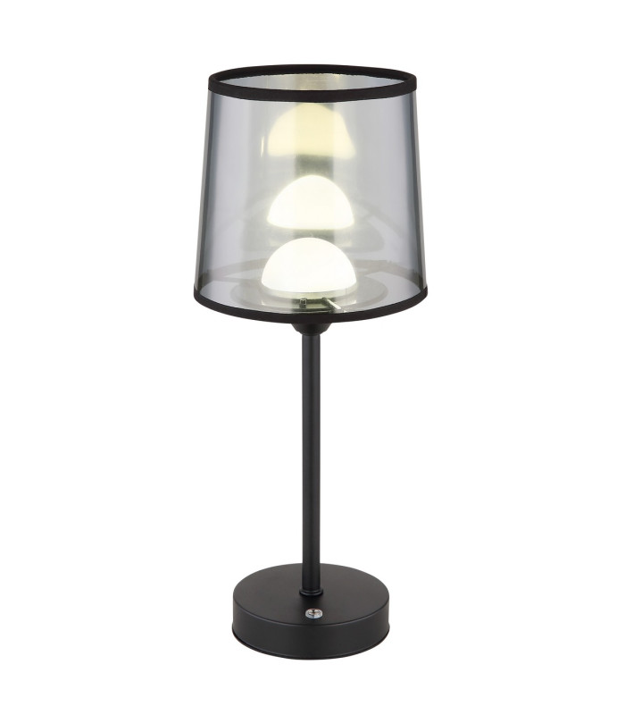 Lunki Table Lamp with Round Tapered Shade Matt Black LED Dimmable 2700-4000K Touch Dimmer-1