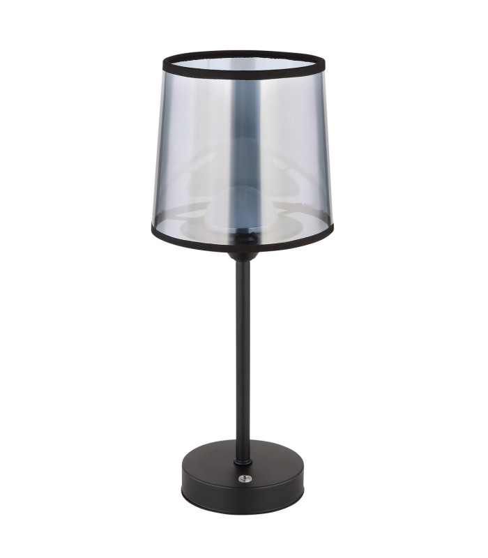Lunki Table Lamp with Round Tapered Shade Matt Black LED Dimmable 2700-4000K Touch Dimmer-2