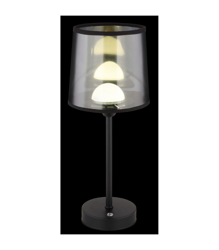 Lunki Table Lamp with Round Tapered Shade Matt Black LED Dimmable 2700-4000K Touch Dimmer-3