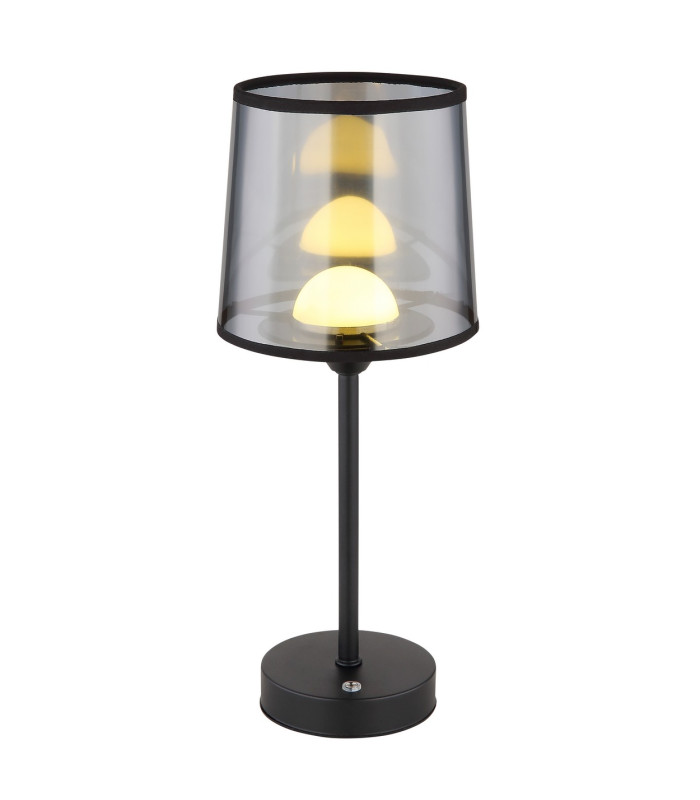 Lunki Table Lamp with Round Tapered Shade Matt Black LED Dimmable 2700-4000K Touch Dimmer-4