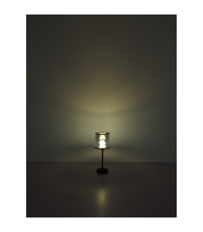Lunki Table Lamp with Round Tapered Shade Matt Black LED Dimmable 2700-4000K Touch Dimmer-6