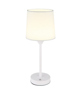Lunki Table Lamp with Round Tapered Shade White Matt LED Dimmable 2700-4000K Touch Dimmer-1