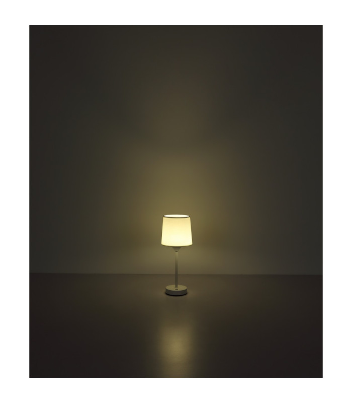 Lunki Table Lamp with Round Tapered Shade White Matt LED Dimmable 2700-4000K Touch Dimmer-5