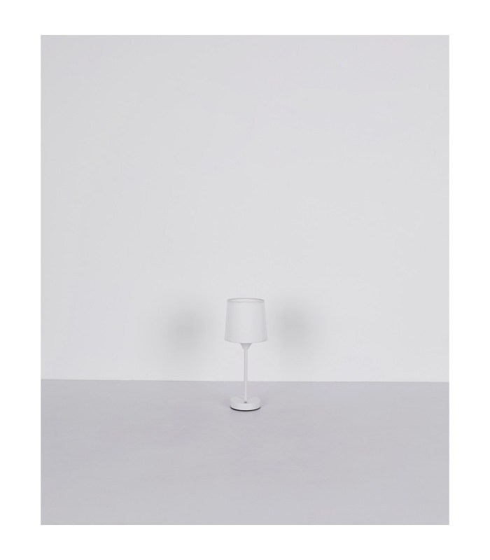 Lunki Table Lamp with Round Tapered Shade White Matt LED Dimmable 2700-4000K Touch Dimmer-7