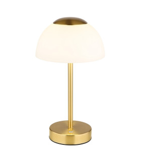 Sarima Integrated LED Table Lamp Brass-Coloured Matt Opal Glass Shade LED Dimmable 2700-4000K Touch Dimmer-1