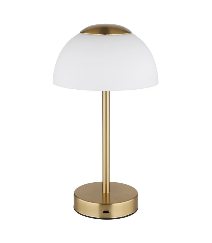 Sarima Integrated LED Table Lamp Brass-Coloured Matt Opal Glass Shade LED Dimmable 2700-4000K Touch Dimmer-3