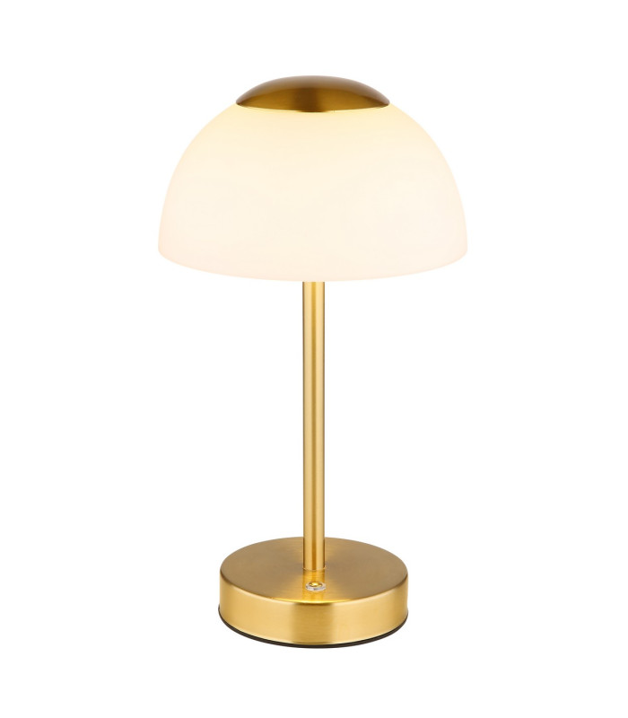Sarima Integrated LED Table Lamp Brass-Coloured Matt Opal Glass Shade LED Dimmable 2700-4000K Touch Dimmer-4