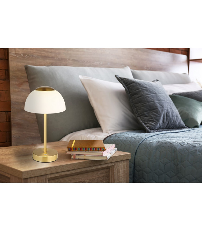 Sarima Integrated LED Table Lamp Brass-Coloured Matt Opal Glass Shade LED Dimmable 2700-4000K Touch Dimmer-7