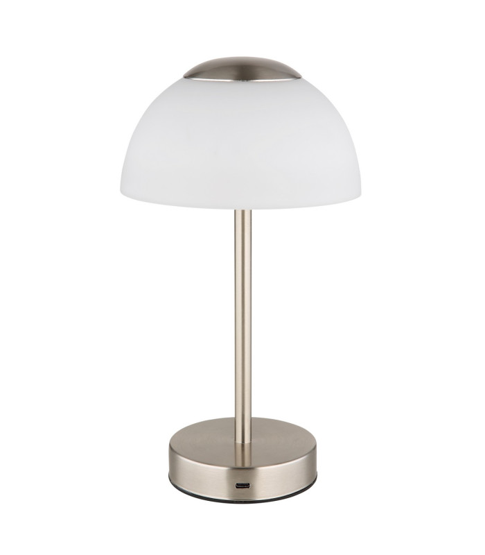 Sarima Integrated LED Table Lamp Nickel Matt Opal Glass Shade LED Dimmable 2700-4000K Touch Dimmer-3