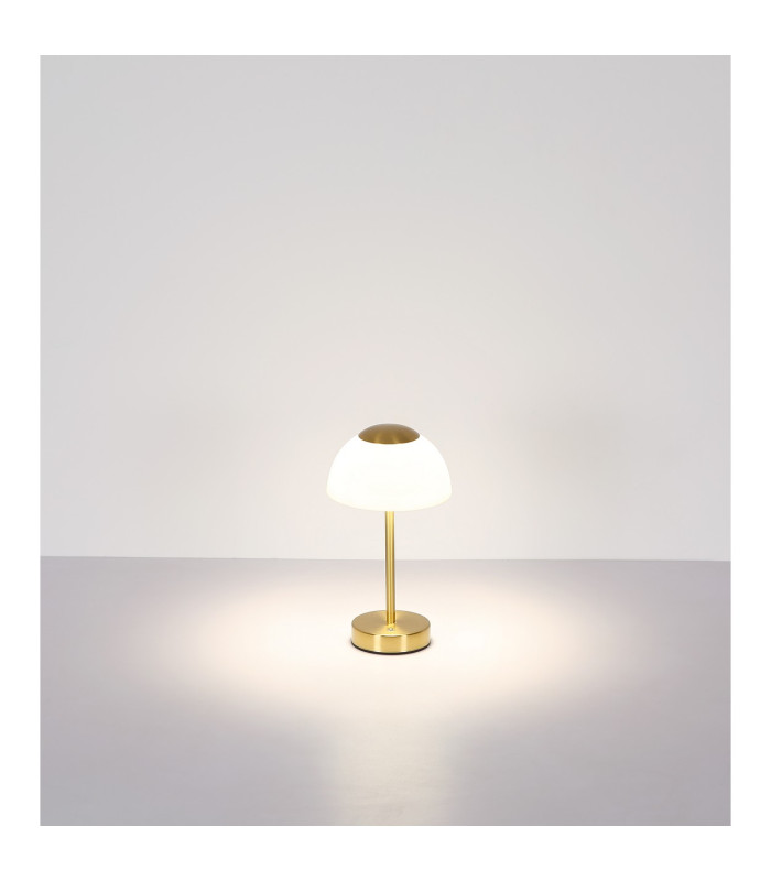 Sarima Integrated LED Table Lamp Nickel Matt Opal Glass Shade LED Dimmable 2700-4000K Touch Dimmer-8