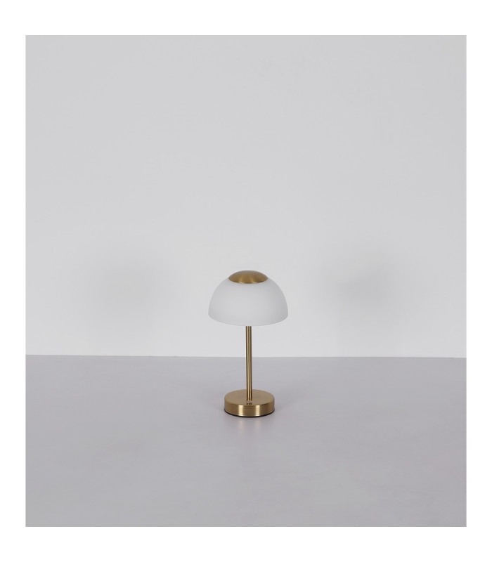 Sarima Integrated LED Table Lamp Nickel Matt Opal Glass Shade LED Dimmable 2700-4000K Touch Dimmer-9
