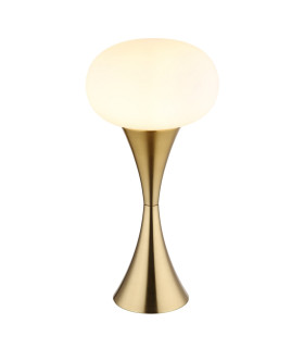 Lula Globe Table Lamp Brass-Coloured Matt Opal Glass Shade 1x E14-1
