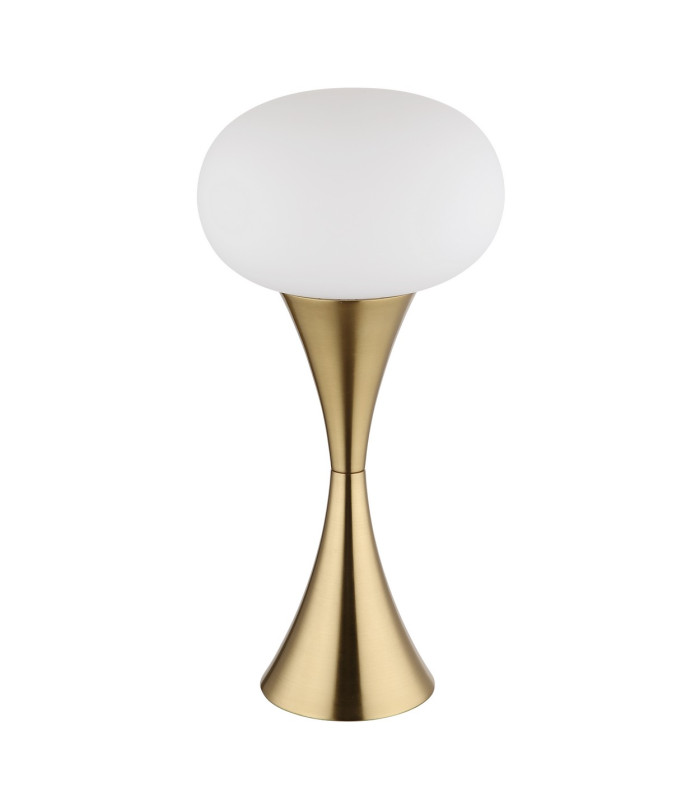 Lula Globe Table Lamp Brass-Coloured Matt Opal Glass Shade 1x E14-2