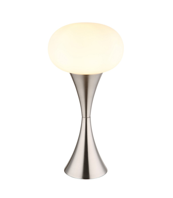 Lula Globe Table Lamp Nickel Matt Opal Glass Shade 1x E14-1