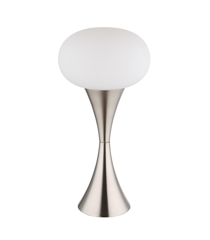 Lula Globe Table Lamp Nickel Matt Opal Glass Shade 1x E14-2