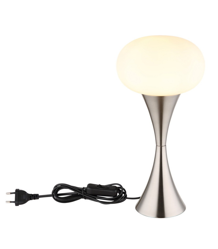 Lula Globe Table Lamp Nickel Matt Opal Glass Shade 1x E14-3
