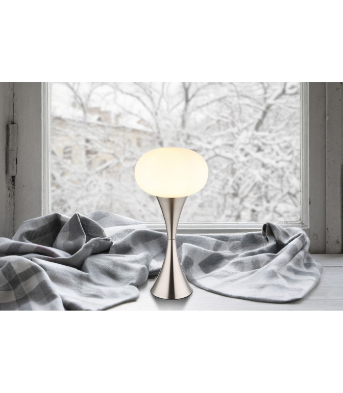 Lula Globe Table Lamp Nickel Matt Opal Glass Shade 1x E14-4