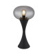 Lula Globe Table Lamp Matt Black Smoke Glass Shade 1x E14-1